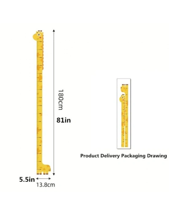 Sevimli Sarı Zürafa Boy Ölçüsü Sticker