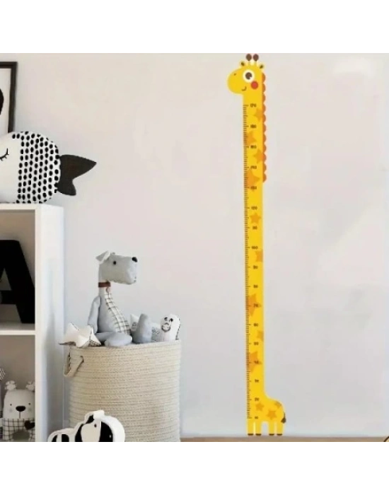 Sevimli Sarı Zürafa Boy Ölçüsü Sticker