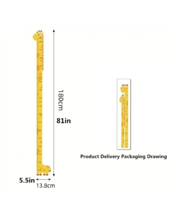 Sevimli Sarı Zürafa Boy Ölçüsü Sticker