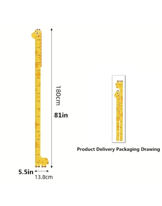 Sevimli Sarı Zürafa Boy Ölçüsü Sticker