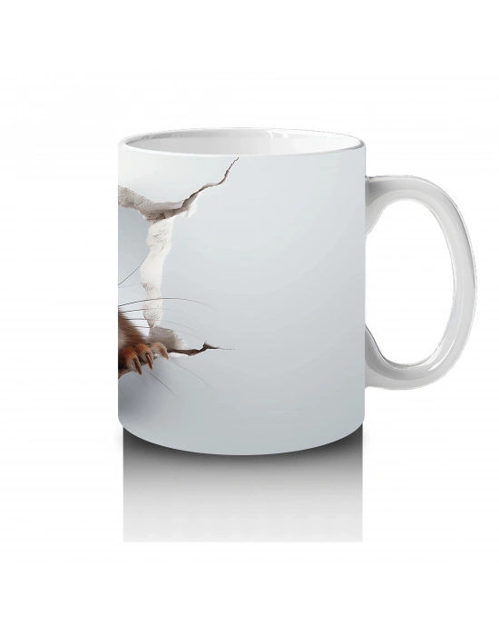 Sevimli Sincap Figürü Duvar Desenli – Baskılı Kupa