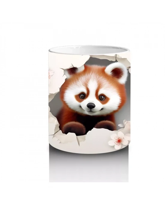 Sevimli Tilki ve Çiçekli Arka Plan – Baskılı Kahve Kupası