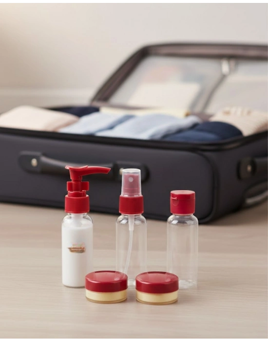 Seyahat İçin 5’li Şeffaf Kozmetik Organizer Seti