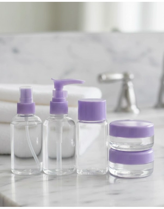 Seyahat İçin 5’li Şeffaf Kozmetik Şişe Seti 30 ml
