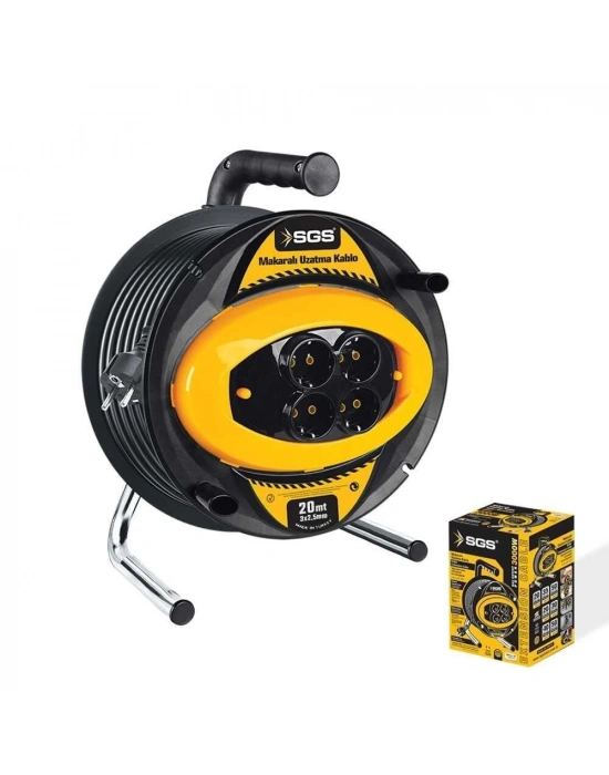Sgs 2136 50 Metre Makaralı Uzatma Kablosu 3X2,5 Kablo
