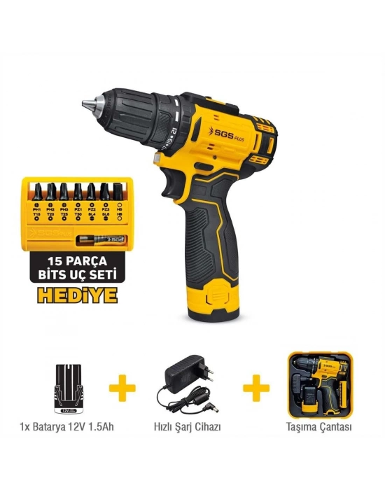 ® SGS 5147 Akülü Vidalama 12 Volt 1,5 Ah