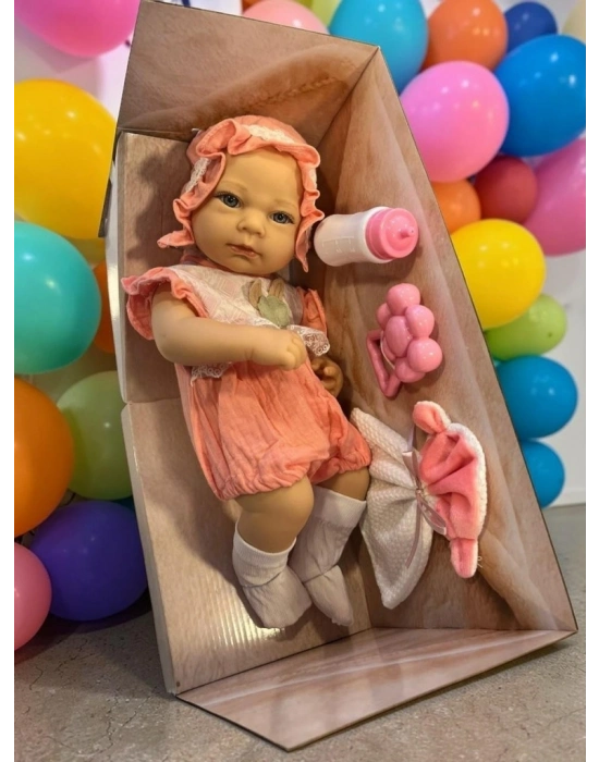 SH59998 40 CM TAM VİNİL BEBEK EMZİKLİ HAVLULU