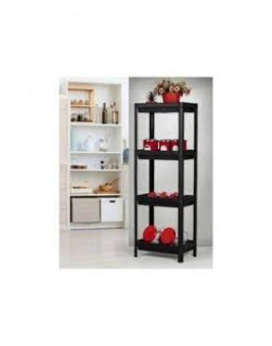 Shelf Unit Raf Ünitesi Siyah Renk 4 Katlı Royaleks-81414