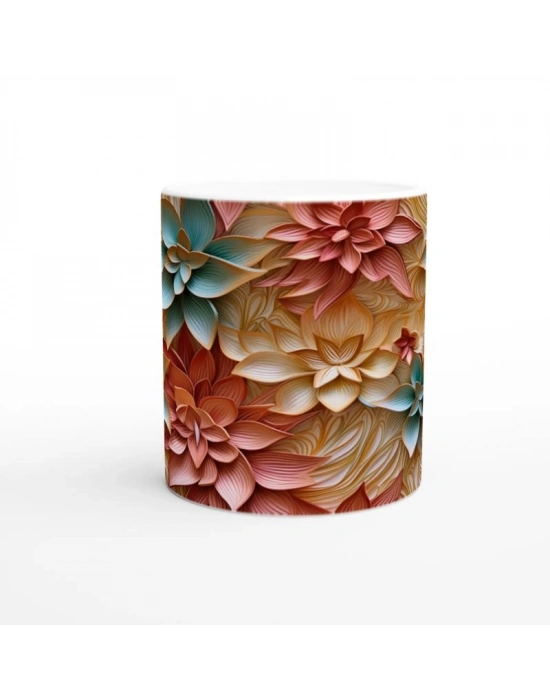 Sıcak Bahar Dokunuşlu Çiçekli Kupa Bardak