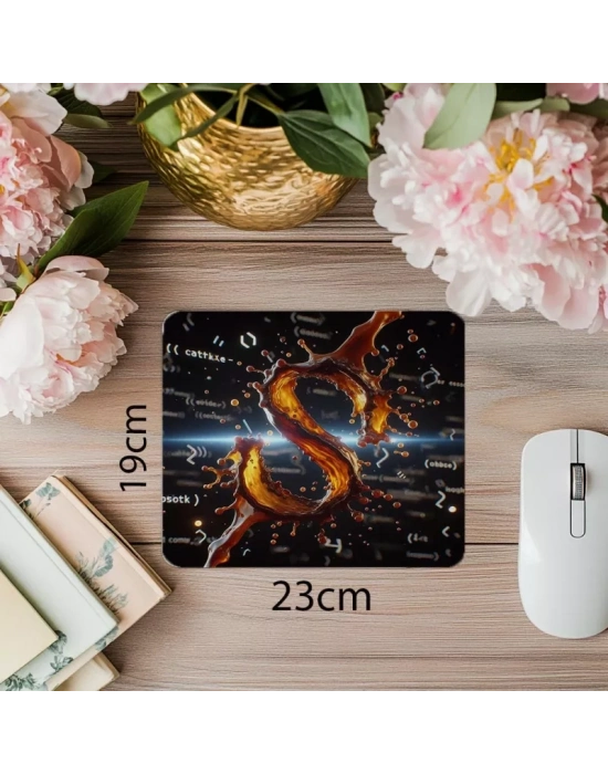 Sıçrama İçinde Açılan Kod Sembolleri Mousepad - 19x23 cm 2 mm Dikdörtgen İthal Baskılı Mouse Pad