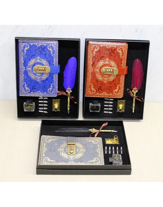 Şifreli Deri Defter Ve Divit Hokka Seti