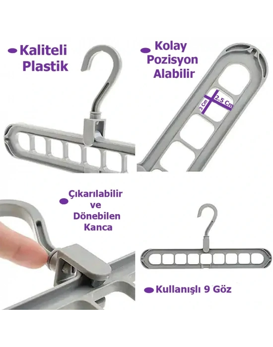 Sihirbaz Askı Dolap İçi Düzenleyici Askı Sihirbazı, Dolap Askı Düzenleyici