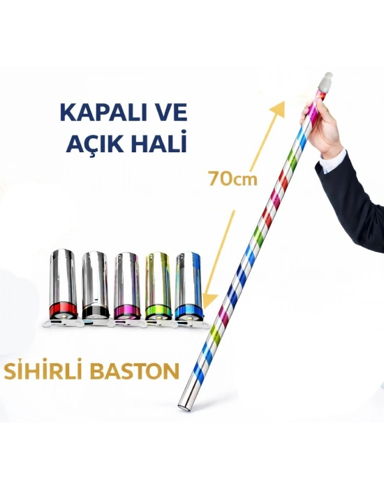 Sihirli Açılır Baston – Mendilden Bastona İlizyon Oyunu (70 cm)