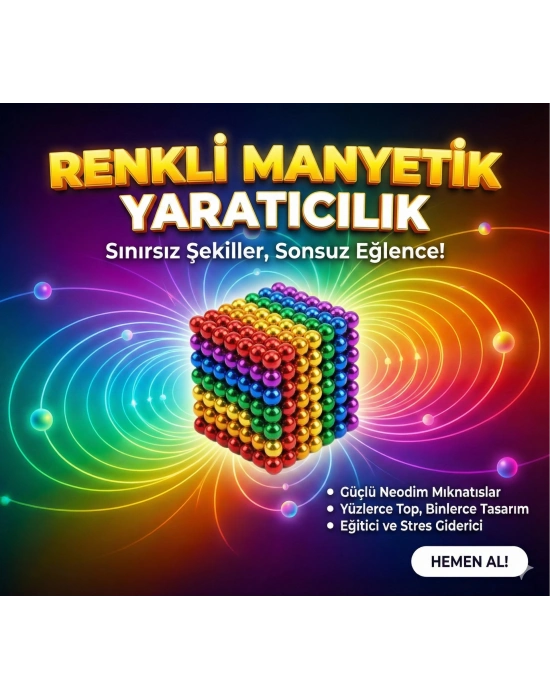 Sihirli Manyetik Toplar Dyum Mıknatıs Küp Bilye 216 Adet Cube Küp Dymium