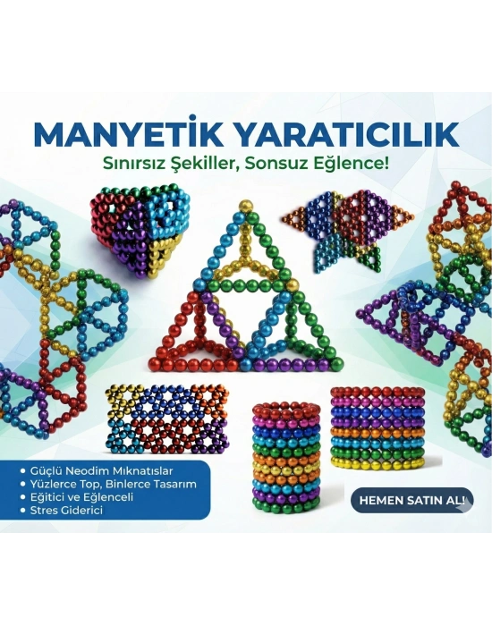 Sihirli Manyetik Toplar Dyum Mıknatıs Küp Bilye 216 Adet Cube Küp Dymium