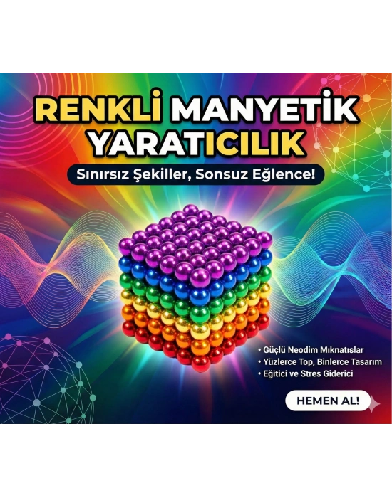 Sihirli Manyetik Toplar Dyum Mıknatıs Küp Bilye 216 Adet Cube Küp Dymium