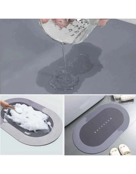 ®  Sihirli Süper Su Emici Kaymaz Tabanlı Oval Paspas 40*60 cm