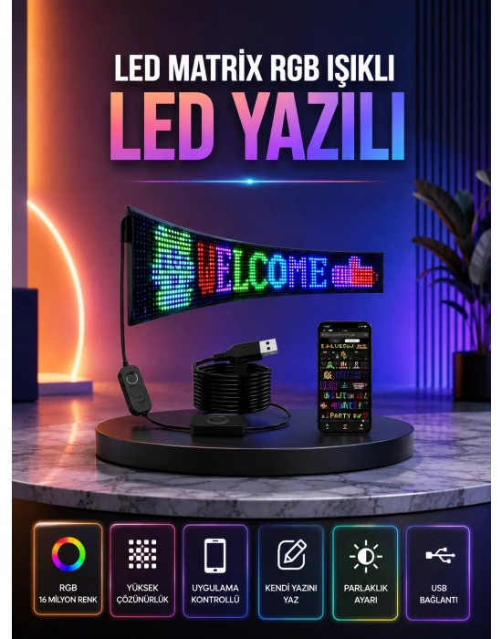 Şık ve Fonksiyonel RGB LED Panel Canlı Renk Yansımalı Işık Sistemi