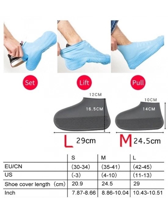 ® Silikon Ayakkabı Kılıfı Kaymaz Su Kir Geçirmez  M Beden Beyaz