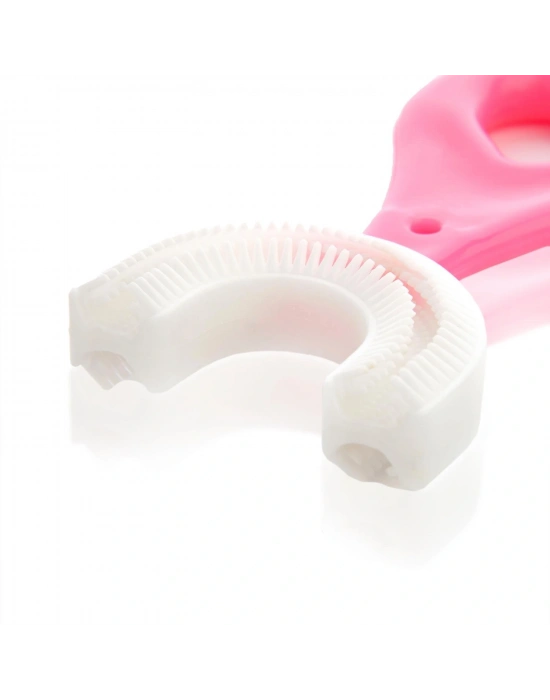 Silikon Çocuk Diş Fırçası Tartar Temizleyici (2-12 Yaş) - Pembe