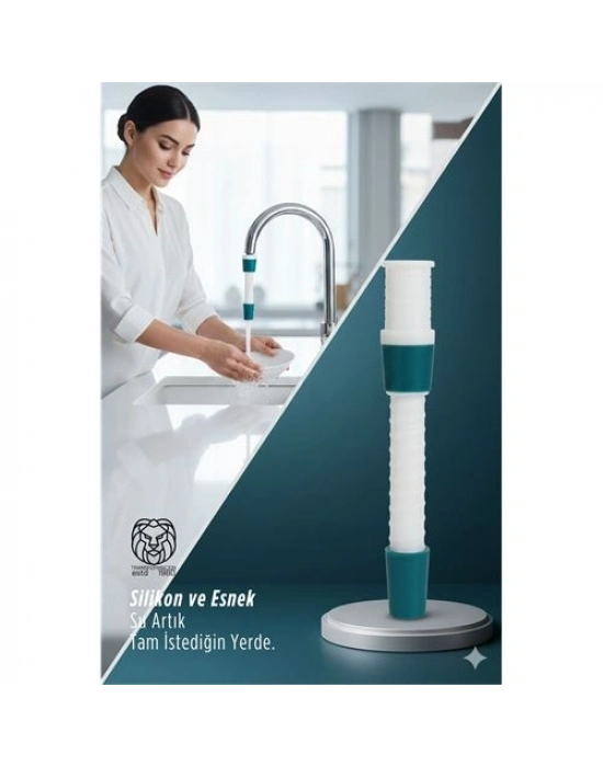 ® Silikon Esnek Musluk Uzatıcı – 14.5 cm Lavabo ve Mutfak Batarya Başlığı