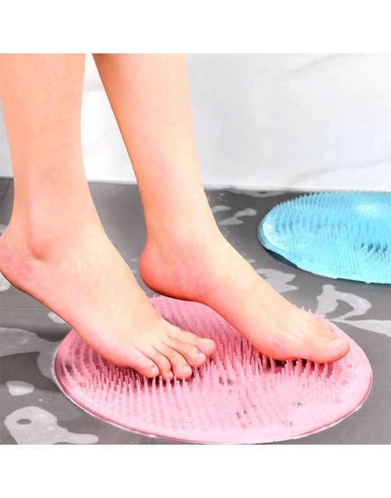 ®  Silikon Fırçalı Banyo Masaj Matı ve  Ayaklar için Topuk Masaj Paspası