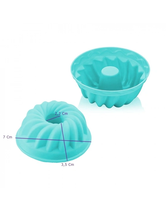 Silikon Göbekli Muffin Cupcake Kalıbı - Sürekli Kullanım Muffin Kek Kalıbı 6 Adet