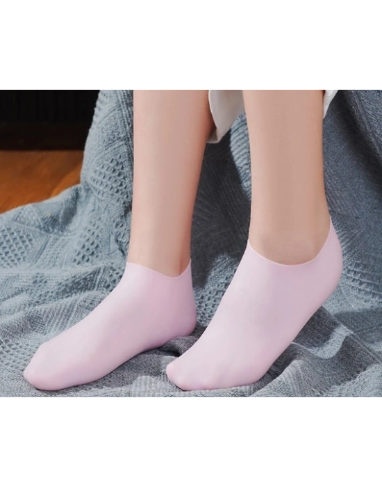 Silikon Nemlendirici Çorap Ayak Bakım Çorabı Pembe