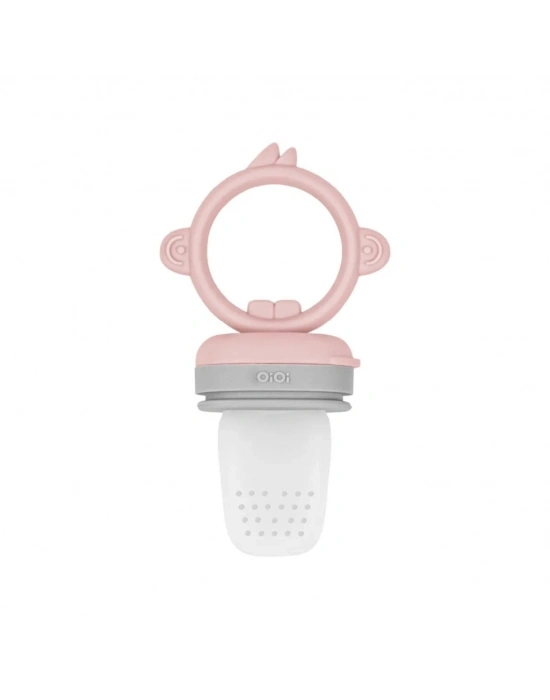Silikon Püre Meyve Sebze Emziği Pinky Pink / Powder Grey