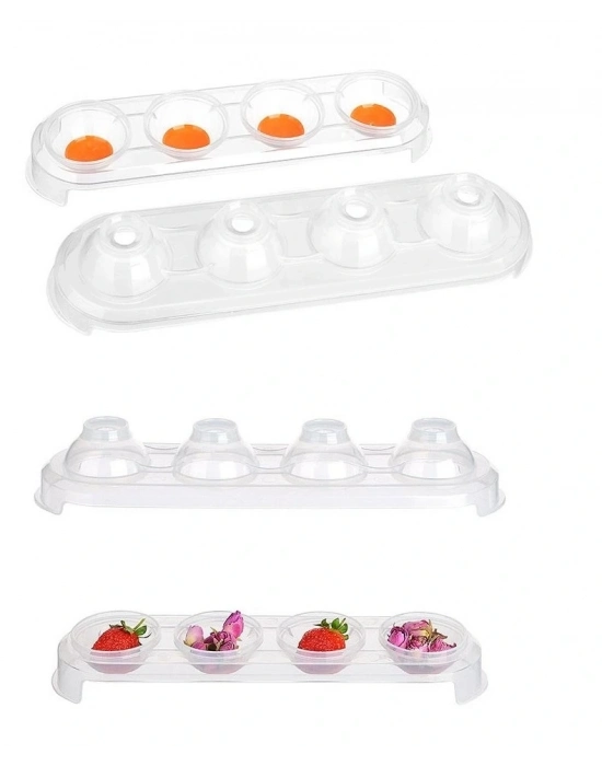 Silikon Tabanlı 4 Bölmeli Şeffaf Buz Kalıbı Yuvarlak Buzluk