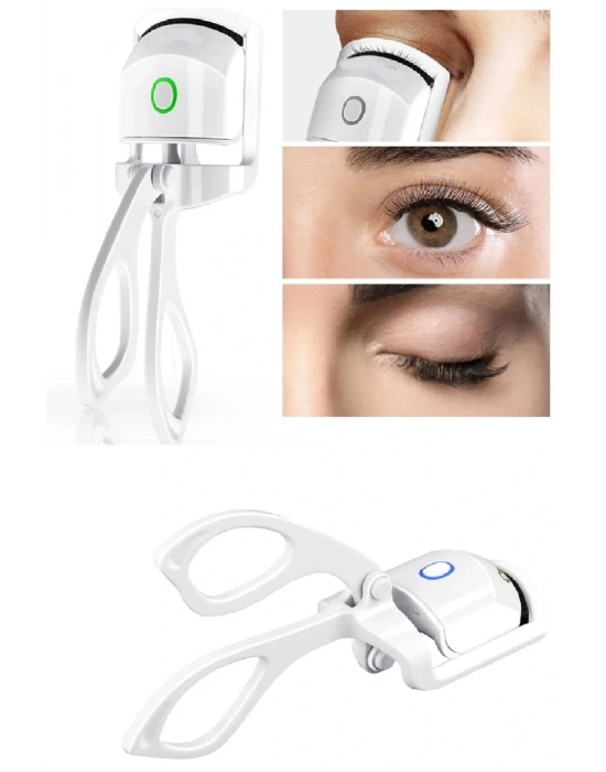 Silikon Uçlu Elektrikli Kirpik Kıvırıcı 2 Sıcaklık Modlu Usb Şarjlı Kolay Rimel Kirpik Bigudisi