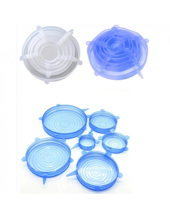 Silikon Yemek Saklama Kapak Seti 6 Adet