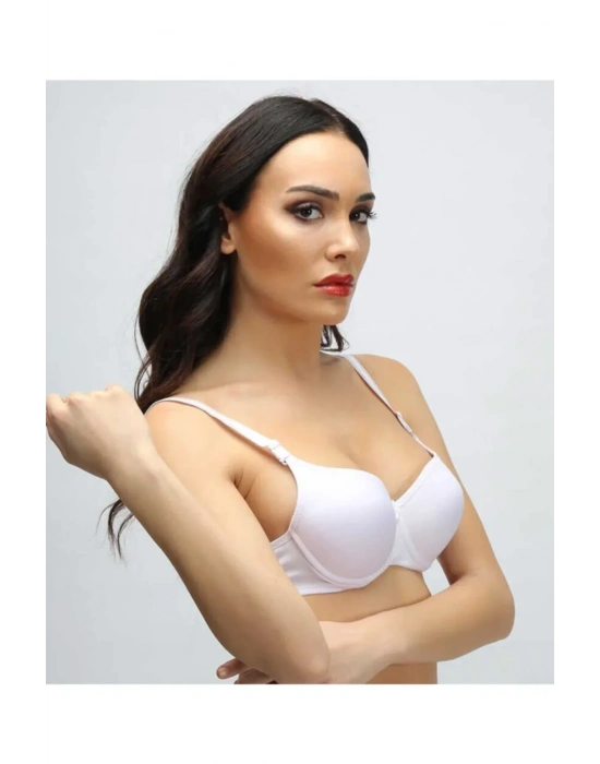 Silikonlu Desteksiz Telli Düz Boş Sütyen Ten