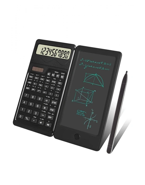 ®  Silinebilir LCD Yazı Tabletli,Kalemli Katlanabilir Bilimsel Hesap Makinesi