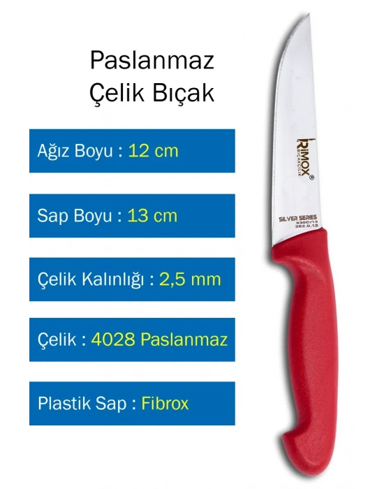 Silver Serisi Kasap ve Ev Mutfak Bıçağı Çelik Kasap No:0