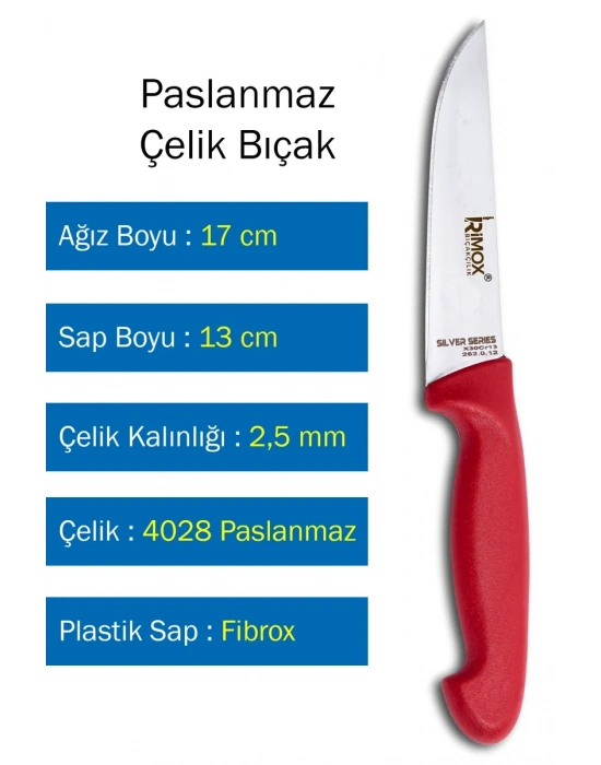 Silver Serisi Kasap ve Ev Mutfak Bıçağı Çelik Kasap No:2