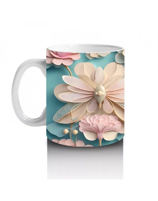 Simetrik Rölyef Kelebek Deseni – Baskılı Kupa