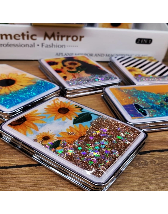 Simli Kapaklı Cep Aynası