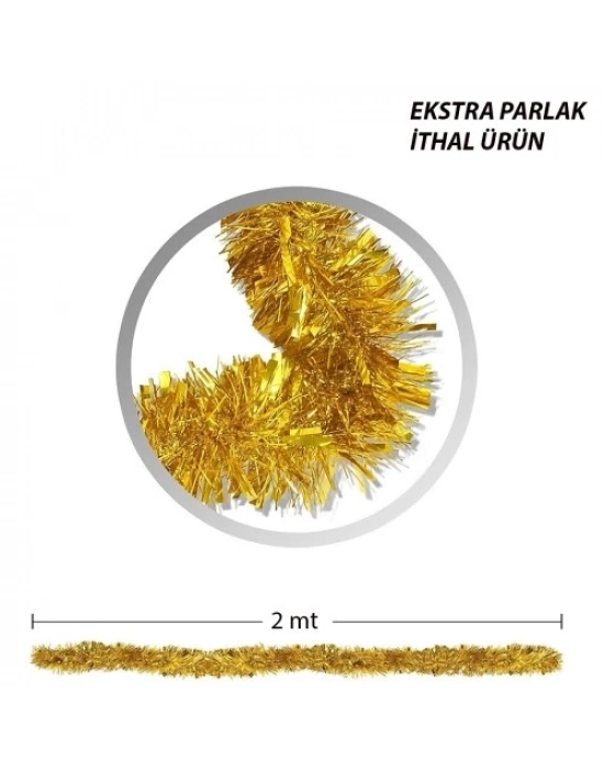 Simli Parti Süsü 2 Metre Gold