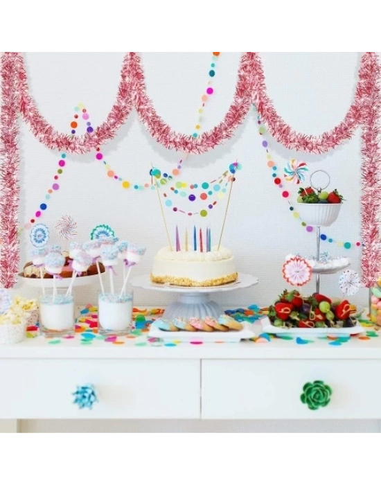 Simli Parti Süsü 2 Metre Pembe