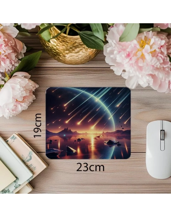 Sinema Efektli Uzay Manzaralı Mouse Pad - 19x23 cm 2 mm Dikdörtgen İthal Baskılı Mouse Pad
