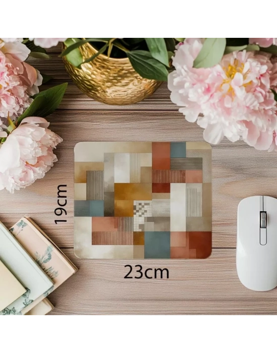 Sıralı Renk Şeritleri ile Mouse Pad - 19x23 cm 2 mm Dikdörtgen İthal Baskılı Mouse Pad