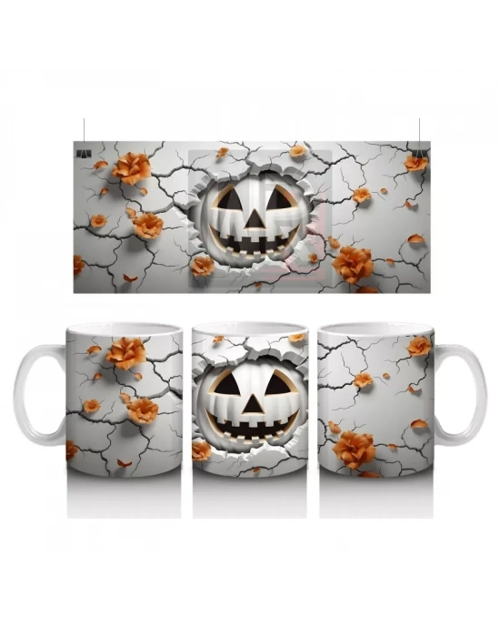 Sırlı Gülümsemesiyle Duvardan Çıkan Kabak – Hediyelik Kahve Kupası