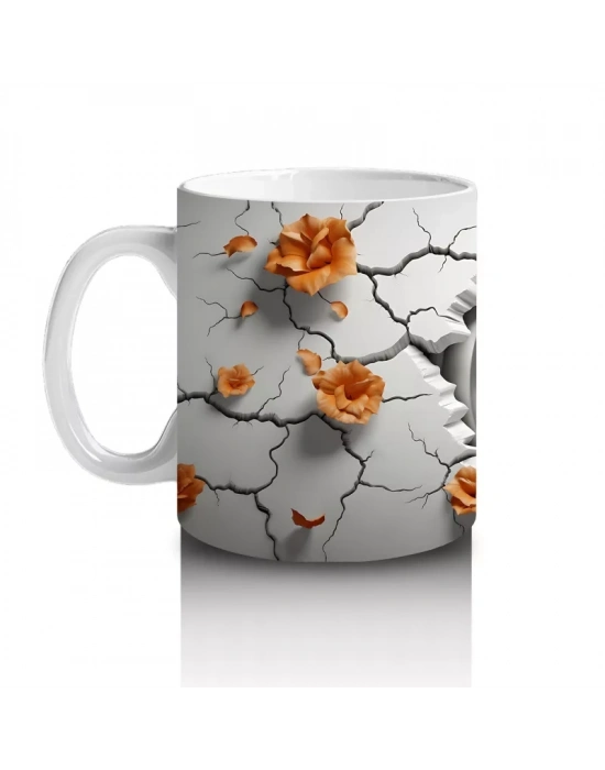 Sırlı Gülümsemesiyle Duvardan Çıkan Kabak – Hediyelik Kahve Kupası