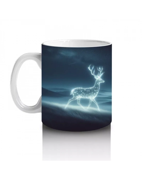 Sisli Deniz Üzerinde Hayalet Gemisi Figürlü Gotik Cadılar Bayramı Baskılı Kupa