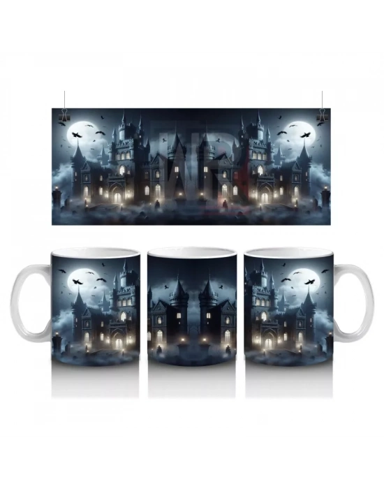 Sisli Ormanda Büyü Ayini Yapan Cadılar Temalı Baskılı Kupa Bardak