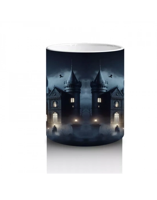 Sisli Ormanda Büyü Ayini Yapan Cadılar Temalı Baskılı Kupa Bardak