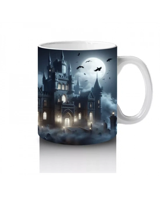 Sisli Ormanda Büyü Ayini Yapan Cadılar Temalı Baskılı Kupa Bardak