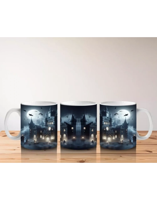 Sisli Ormanda Büyü Ayini Yapan Cadılar Temalı Baskılı Kupa Bardak