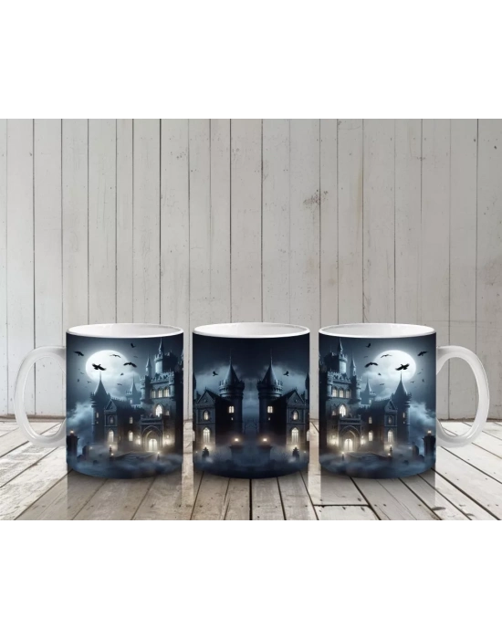 Sisli Ormanda Büyü Ayini Yapan Cadılar Temalı Baskılı Kupa Bardak